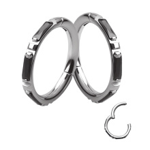 Hot selling popular design ASTM F136 Titanium steel color simple hing piercing septum clicker ring